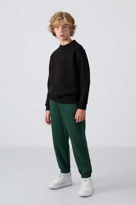 Sudadera juvenil de cuello redondo con bordado - Image 3
