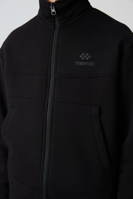 Sudadera juvenil con cuello de cremallera y bolsillo - Image 3