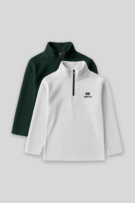 Sudadera de felpa juvenil con media cremallera - Image 1