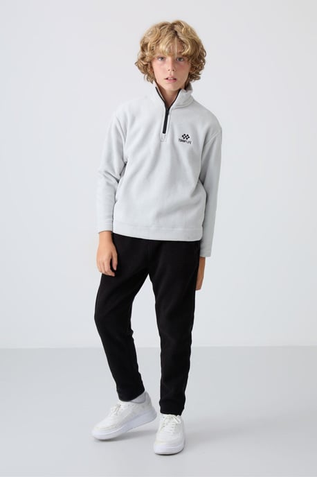 Sudadera de felpa juvenil con media cremallera - Image 3