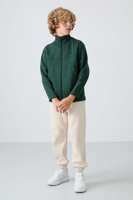 Sudadera juvenil con cuello de cremallera y bolsillo - Image 4