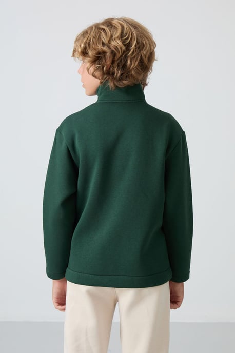 Sudadera juvenil con cuello de cremallera y bolsillo - Image 5