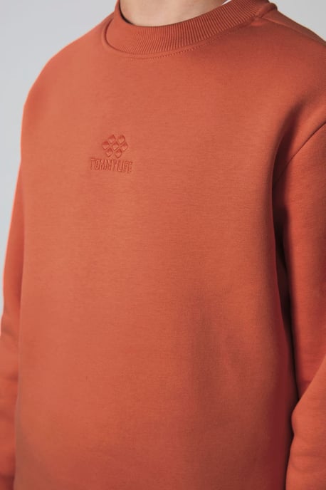 Sudadera juvenil de cuello redondo con bordado - Image 3