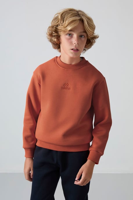 Sudadera juvenil de cuello redondo con bordado - Image 4