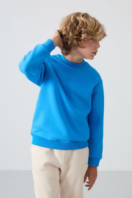 Sudadera juvenil de cuello redondo con bordado - Image 3