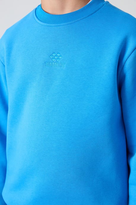 Sudadera juvenil de cuello redondo con bordado - Image 4