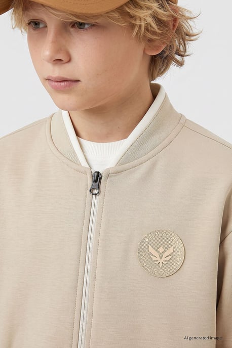 Sudadera juvenil con cuello redondo y cremallera - Image 2