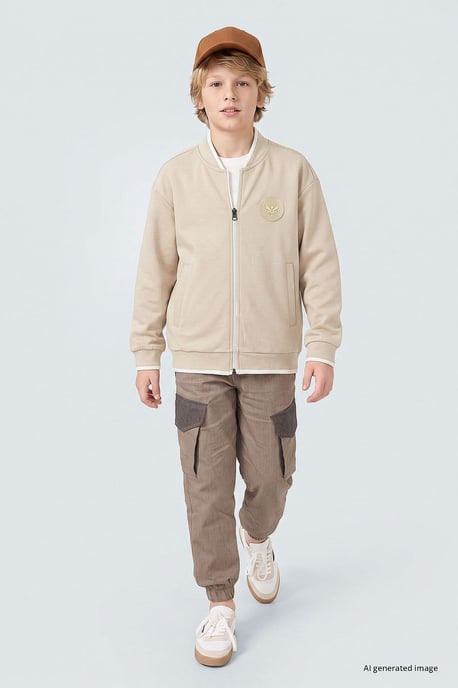Sudadera juvenil con cuello redondo y cremallera - Image 3
