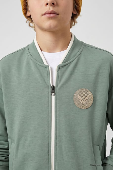 Sudadera juvenil con cremallera y cuello redondo - Image 2
