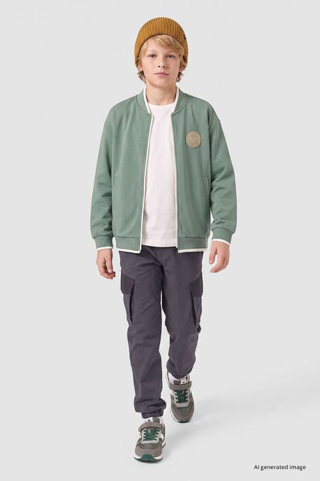 Sudadera juvenil con cremallera y cuello redondo - Image 3
