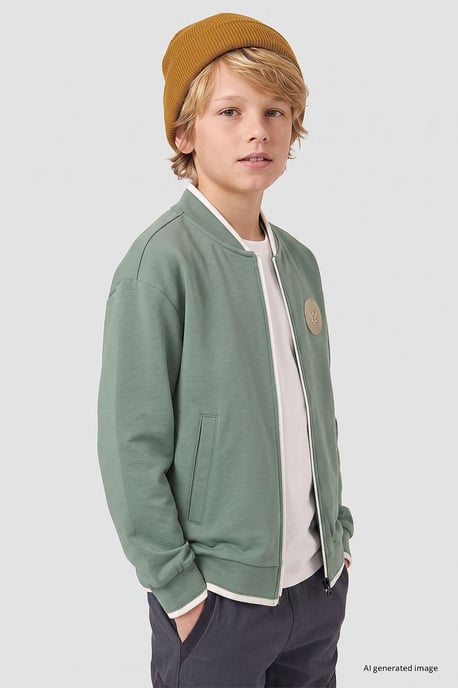 Sudadera juvenil con cremallera y cuello redondo - Image 4