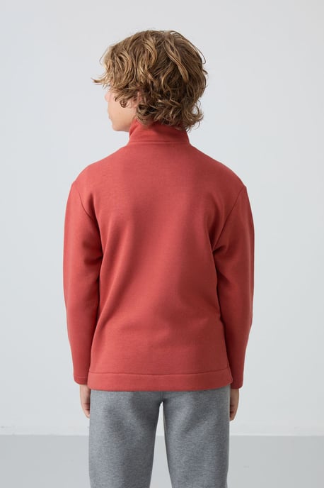 Sudadera juvenil con cuello de cremallera y bolsillo - Image 5