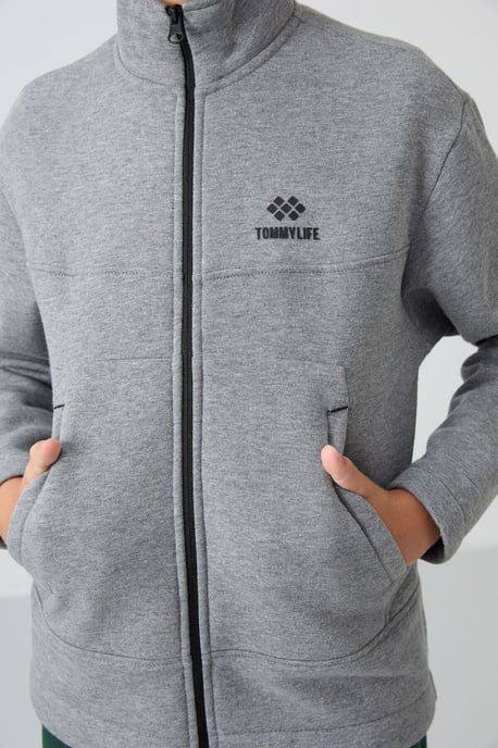 Sudadera juvenil con cuello de cremallera y bolsillo Tommy Life - Image 2