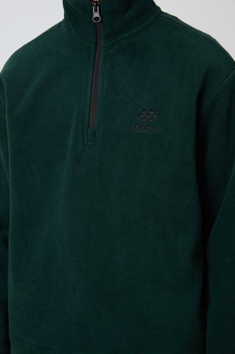 Sudadera juvenil bordada con media cremallera - Image 3