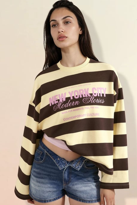 Sudadera oversize de rayas 100% algodón - Image 2