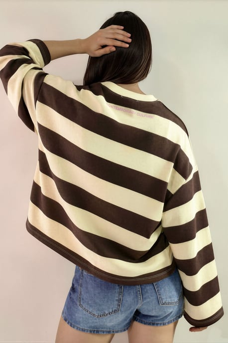 Sudadera oversize de rayas 100% algodón - Image 3