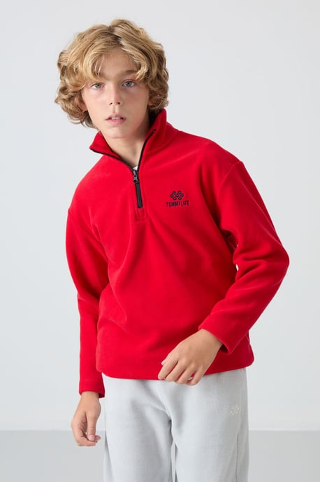 Sudadera juvenil con media cremallera y bordado - Image 4