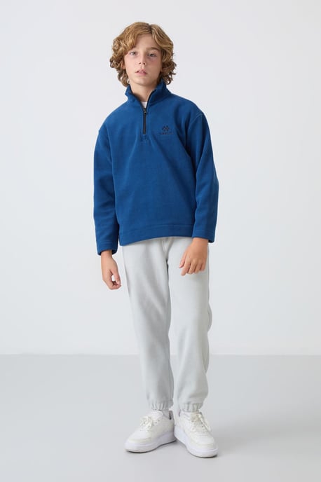 Sudadera juvenil con media cremallera y bordado - Image 2