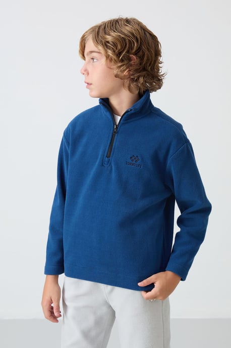 Sudadera juvenil con media cremallera y bordado - Image 4