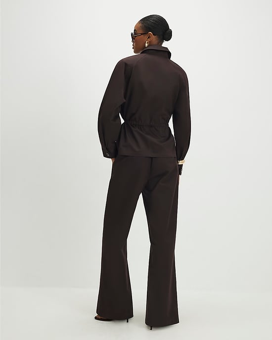 River Island Pantalón de mujer Marrón Cintura con cordón Cremallera Gancho - Image 3