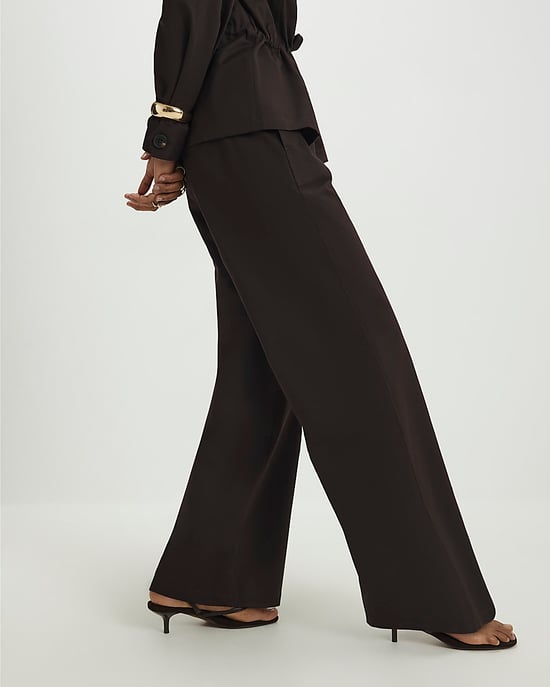 River Island Pantalón de mujer Marrón Cintura con cordón Cremallera Gancho - Image 4