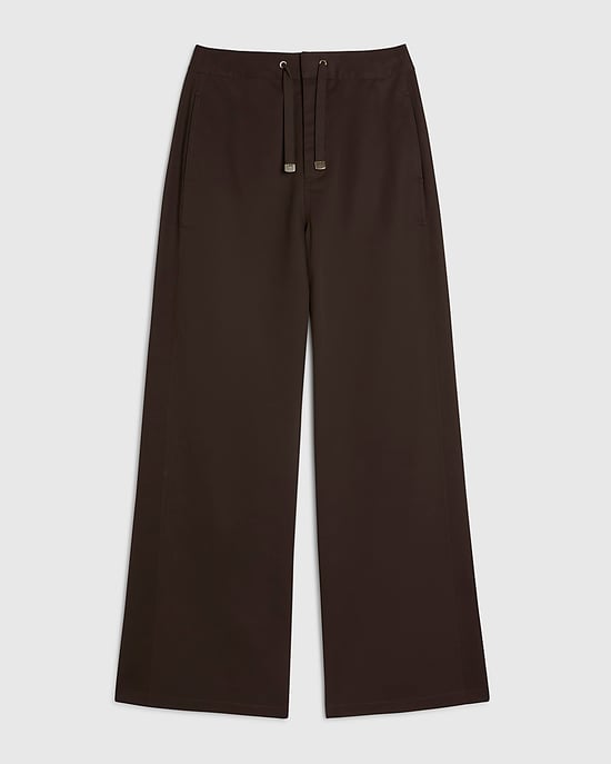 River Island Pantalón de mujer Marrón Cintura con cordón Cremallera Gancho - Image 6