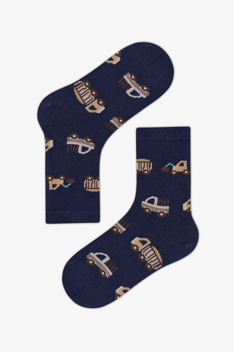 Penti Calcetines de doble caña para niño con estampado de tractores y coches - Image 3