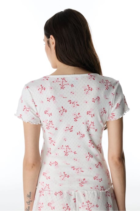 Blossom Pointel camiseta de pijama floral de manga corta - Image 5