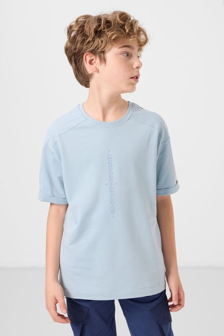 Camiseta oversize juvenil de cuello redondo - Image 2