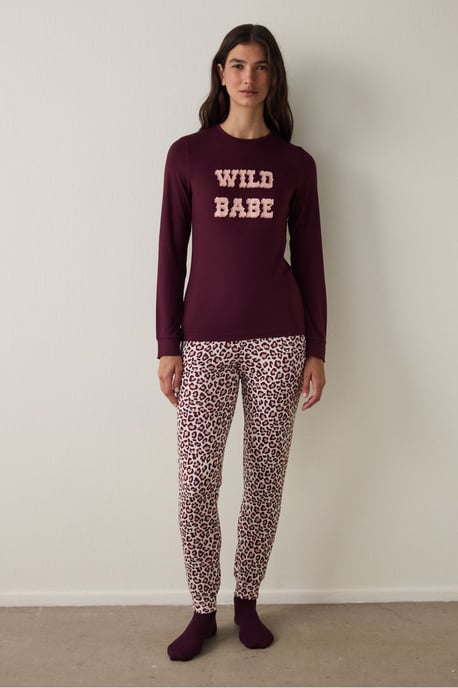 Penti Slogan top de pijama de manga larga con efecto térmico - Image 3