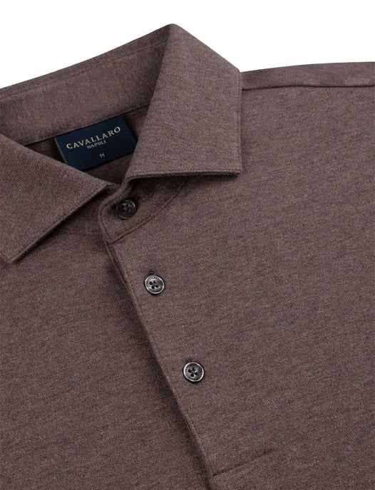 Cavallaro Polo Marrón Algodón Jaspeado - Image 3