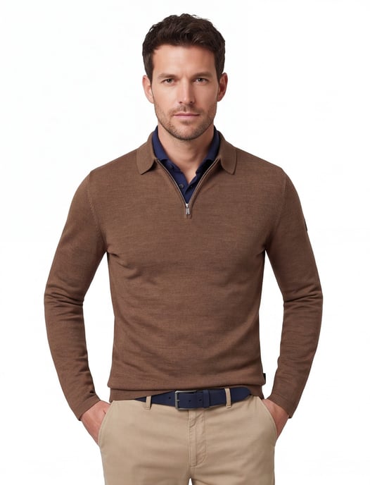 Cavallaro polo marrón lana merina - Image 1