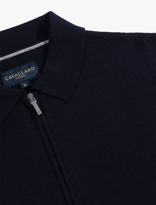 Cavallaro Napoli polo de lana merina azul marino - Image 3