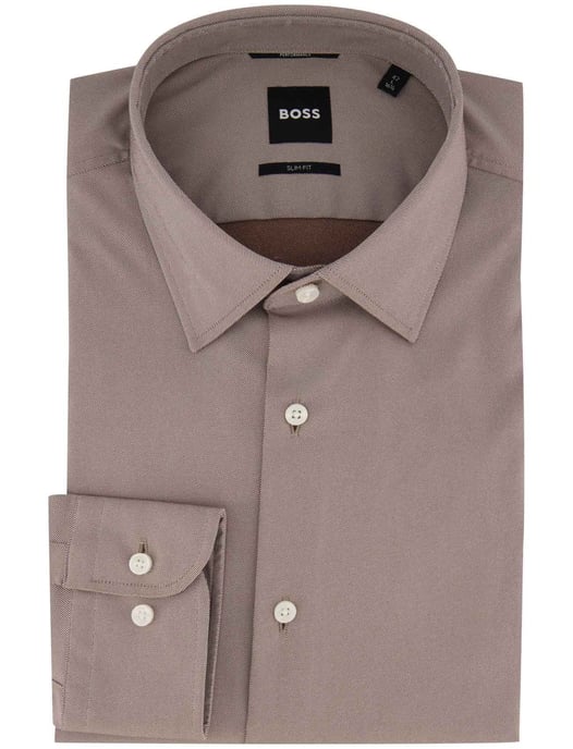 Camisa marrón elástica BOSS Black - Image 2