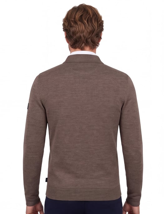 Cavallaro Napoli Polo Marrón de Lana Merina con Cremallera - Image 2