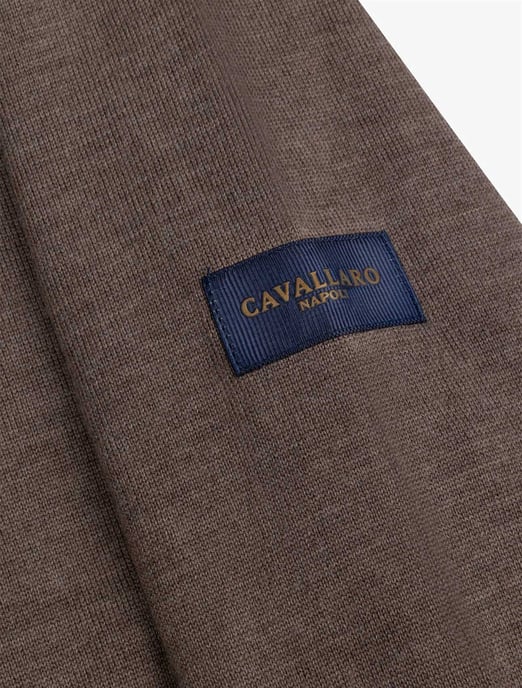 Cavallaro Napoli Polo Marrón de Lana Merina con Cremallera - Image 4
