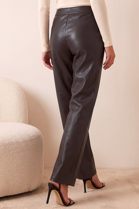 Pantalón Petite de PU de largo completo - Image 3