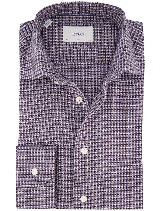 Eton Slim Fit camisa azul resistente a las arrugas - Image 1