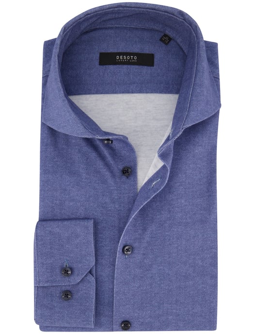 Camisa azul de jersey con espiga Desoto - Image 1