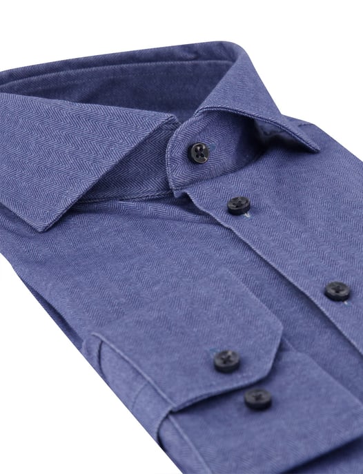 Camisa azul de jersey con espiga Desoto - Image 3