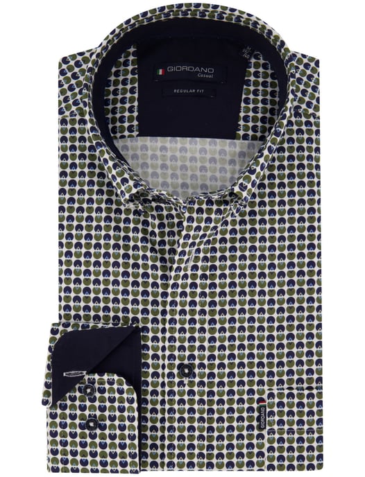 Giordano Camisa Verde oscuro Corte amplio - Image 1