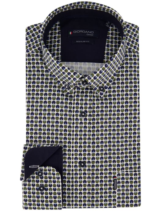 Giordano Camisa Verde oscuro Corte amplio - Image 2