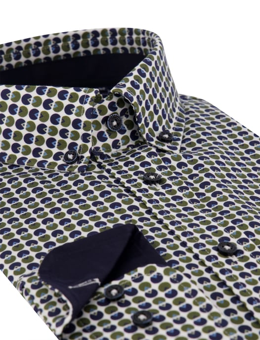 Giordano Camisa Verde oscuro Corte amplio - Image 3