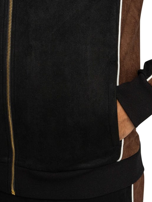 Sergio Tacchini Chaqueta Deportiva De Ante Contrasto, Negro - Image 4