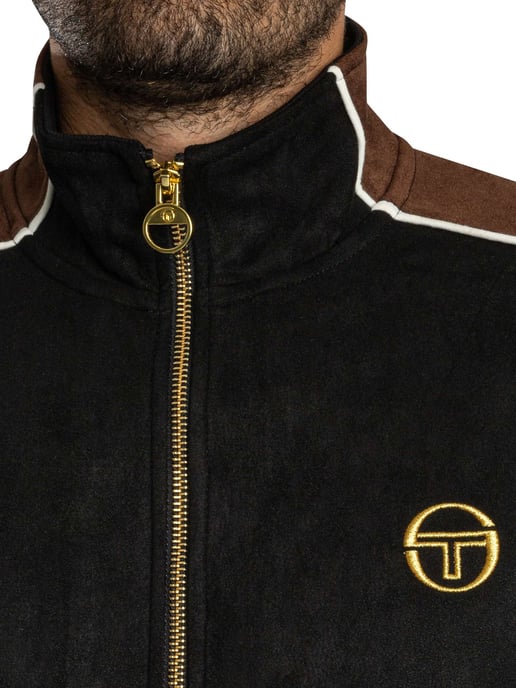 Sergio Tacchini Chaqueta Deportiva De Ante Contrasto, Negro - Image 5