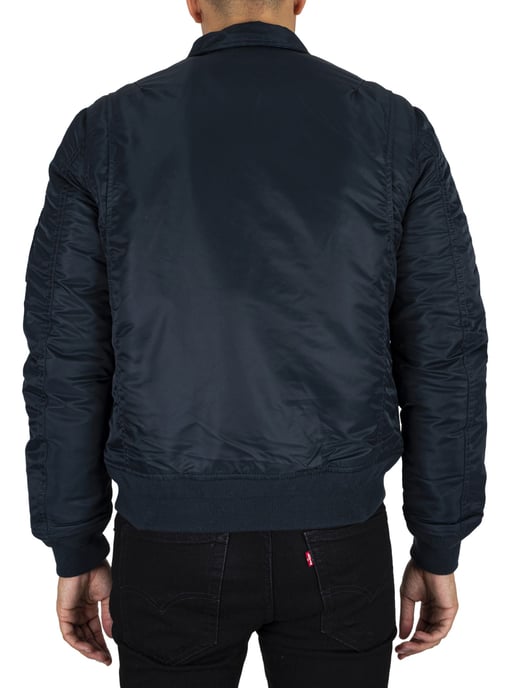 Schott Chaqueta De Bombardero Con Insignia Extraíble, Azul - Image 4