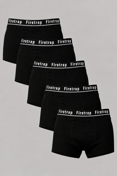 Pack de 5 bóxers de algodón elástico con cintura con logotipo - Image 1