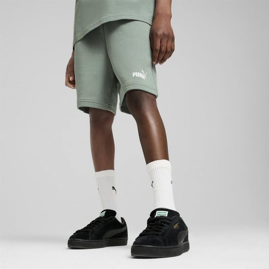 Puma Pantalones cortos de felpa regulares para niño con logotipo (Verde) - Image 3