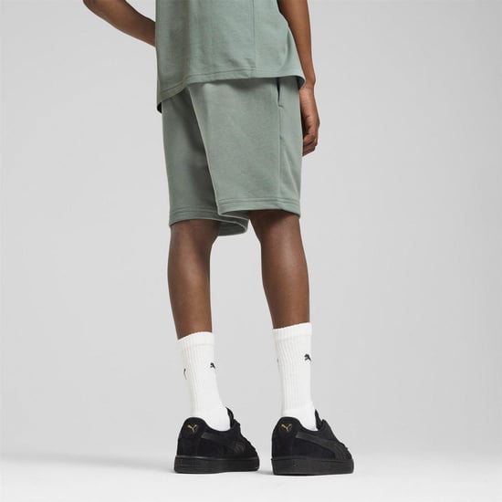 Puma Pantalones cortos de felpa regulares para niño con logotipo (Verde) - Image 4