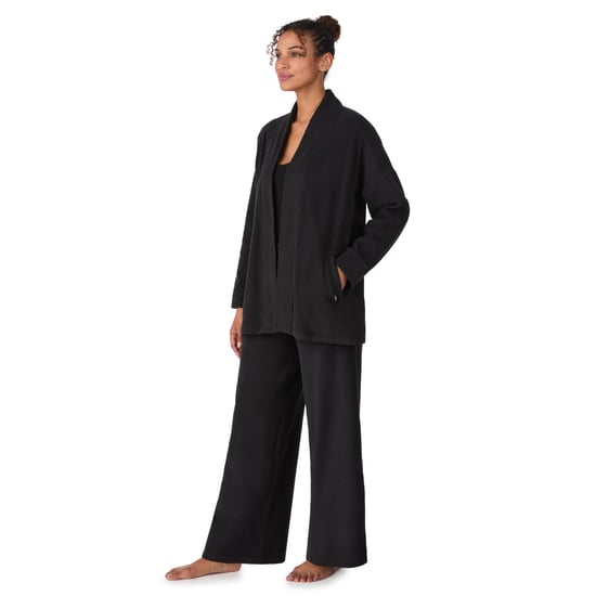 DKNY Conjunto de pantalón y chaqueta de felpa elástica Negro - Image 4